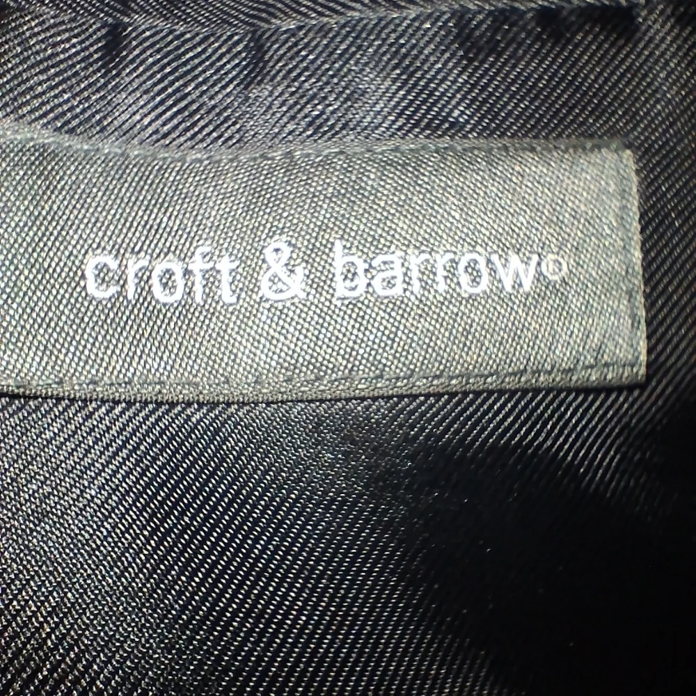 Croft And Barrow Men's Black and Gray Lambswool Houndstooth Blazer In A 48R.
